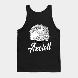 Axolotl - Trendy Line Art Salamander Tank Top